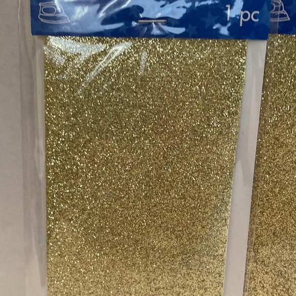 Bondex Glitter Patches Gold 4 Pack No Sew Iron On Patches Crafts Clothing Design - Picture 2 of 13
